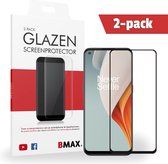 2-pack BMAX geschikt voor OnePlus Nord N100 Glazen Screenprotector - Full Cover gehard glas - Beschermglas - Tempered Glass - Glasplaatje - Zwart