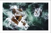 Walljar - Rotsen In De Zee - Muurdecoratie - Plexiglas schilderij
