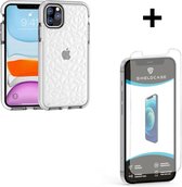 ShieldCase You're A Diamond geschikt voor Apple iPhone 12 Pro Max - 6.7 inch hoesje - wit + glazen Screen Protector
