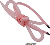 Jessidress® Diademen Dames Hoofdband Chique Haar diadeem Feestelijke Haarband met strikje - Roze