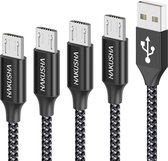 Hausha Micro USB Kabel -  4 Pack,0.5M 1M 2M 3M - Nylon Micro USB Laadkabel - Schnellaadkabel