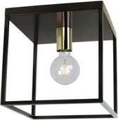 Groenovatie Metalen Plafondlamp - Zwart Messing - E27 Fitting - 25x25 cm