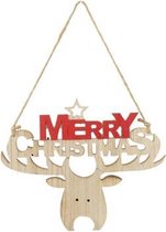 Hangbord Merry Christmas Rudolf - Kerst