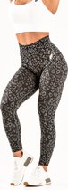 Wild animal sportlegging dames - squat proof, stylish animal print & high waist - black / zwart