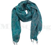 Sjaal Yakwol Nepal Effen Shawl - Aqua vergrijsd