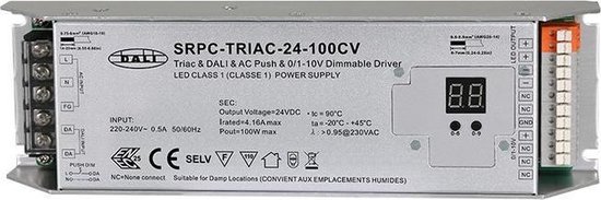 Groenovatie LED Transformator 24V - TRIAC Dimbaar - Max. 100 Watt - 4-in-1 - Dali - Pro