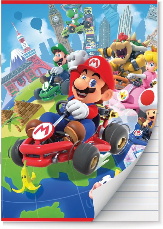 Mario Kart schriften Lijn A4 - 2 stuks