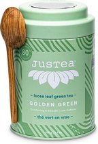 Justea | Groene thee | Golden Green-Losse thee-100 gram| Theeblik