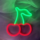 Frisson life - LED Neon Licht - Cherry - Woondecoratie Licht Bord - Slaapkamerverlichting - Bruiloft - Cafe Sign - 19 x 22.5 cm