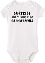 Zwangerschap Aankondiging - witte romper Surprise You're going to be Grandparents - Wit - Maat 0-6 maanden - babyshower - zwanger - baby - romper