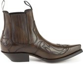 Mayura Boots Austin 1931 Bruin/ Spitse Western Heren Enkellaars Schuine Hak Elastiek Sluiting Vintage Look Maat EU 47