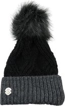 Muts dames winter met omslagrand en pompon