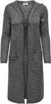 Jacqueline de Yong Vest Jdydrea L/s Long Hood Cardigan Knt 15238246 Dark Grey Melange Dames Maat - XL