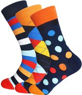BENYSØN® Organisch Katoenen Sokken in een kleurrijke "streepjes" print 3 stuks