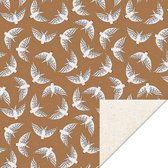 HOP - Cadeaupapier - Inpakpapier - Kaftpapier - Birds - Cognac - Vogels - 70x300 cm