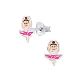 Joy|S - Zilveren ballerina danseres oorbellen 7 x 9 mm