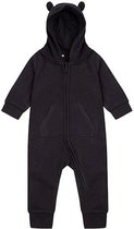 Boxpak peuter met oortjes zwart  - 18-24 maanden - Onesie peuter - Berenpak zwart - Jumpsuit peuter met berenoortjes