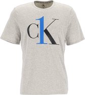 Calvin Klein CK ONE lounge T-shirt - heren lounge T-shirt O-hals - grijs melange met logo -  Maat: M