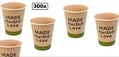 300x tasse à café Made with Love bambou 180 ml nouvelle génération - Café thé soupe au chocolat boire tasse à eau en karton