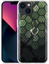 Cazy Hoesje geschikt voor iPhone 13 - Snakeskin Honeycomb