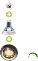 LED Inbouw spot 73mm | Geborsteld RVS | 5,5W | Dimbaar - 4000K - Naturel wit (840)