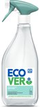 Ecover glasreiniger fles met groene spuitkop. Zwarte fles, 500ml.