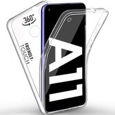 Samsung Galaxy A11 Case - Transparant Siliconen - Voor- en Achterkant - 360 Bescherming - Screen protector hoesje - (0.4mm)