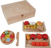 Houten snijset in  kist 46 delig