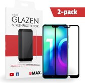 2-pack BMAX Honor 10 Glazen Screenprotector - Full Cover gehard glas - Beschermglas - Tempered Glass - Glasplaatje - Zwart