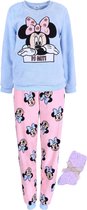 Warme, blauw-roze damespyjama met sokken Minnie Mouse Disney MAAT L