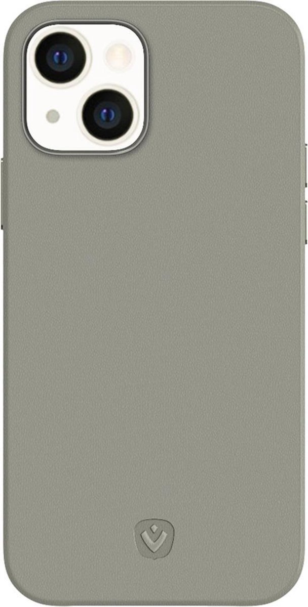 Valenta - Back Cover Snap Luxe - Leer - Grijs - iPhone 13 mini