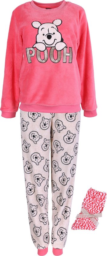 Pyjama corail beige chaud pour femme avec chaussettes Winnie de Poeh Disney  TAILLE XS | bol