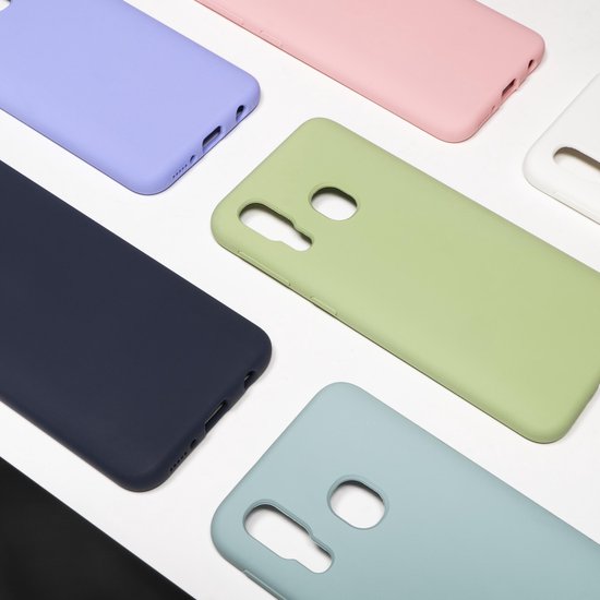 BMAX Siliconen hard case hoesje geschikt voor Samsung Galaxy A40 - Hard Cover - Beschermhoesje - Telefoonhoesje - Hard case - Telefoonbescherming - Blauw