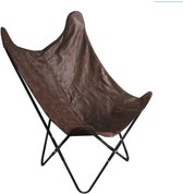 Vlinderstoel - Bruin - Butterfly Chair - Stoel Fauteuil - Metalen onderstel