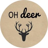 Kraft stickers kerst oh deer Ø40mm - 48 stuks | etiketten sluitzegel cadeau | christmas