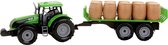 tractor met oplegger jongens 47 cm groen