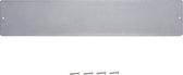 Navaris magnetisch memoboard van metaal - In uniek formaat - 10 x 50 cm - Uitwisbaar - Om op te hangen - Zilver