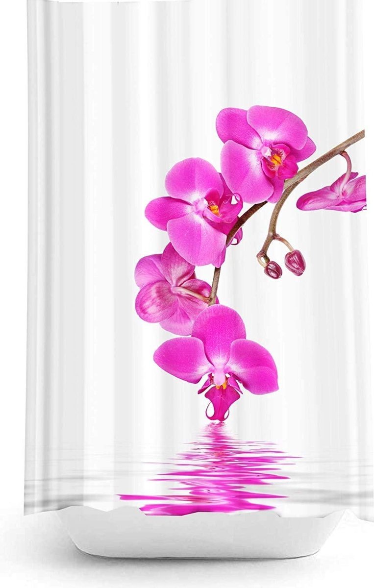 Zethome Douchegordijn - 180x200cm - Een Vleugel - Orchid