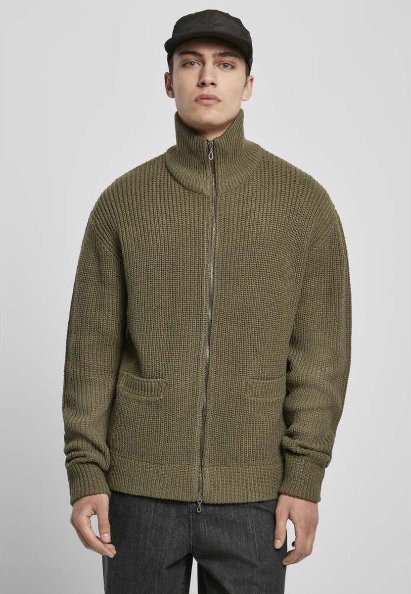 Urban Classics Double zip Sweater/trui met rits 2XL Groen