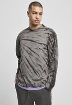 Urban Classics Longsleeve shirt -L- Boxy Tye Dye Zwart/Grijs