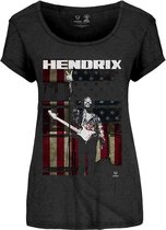 Jimi Hendrix Dames Tshirt -M- Peace Flag Zwart