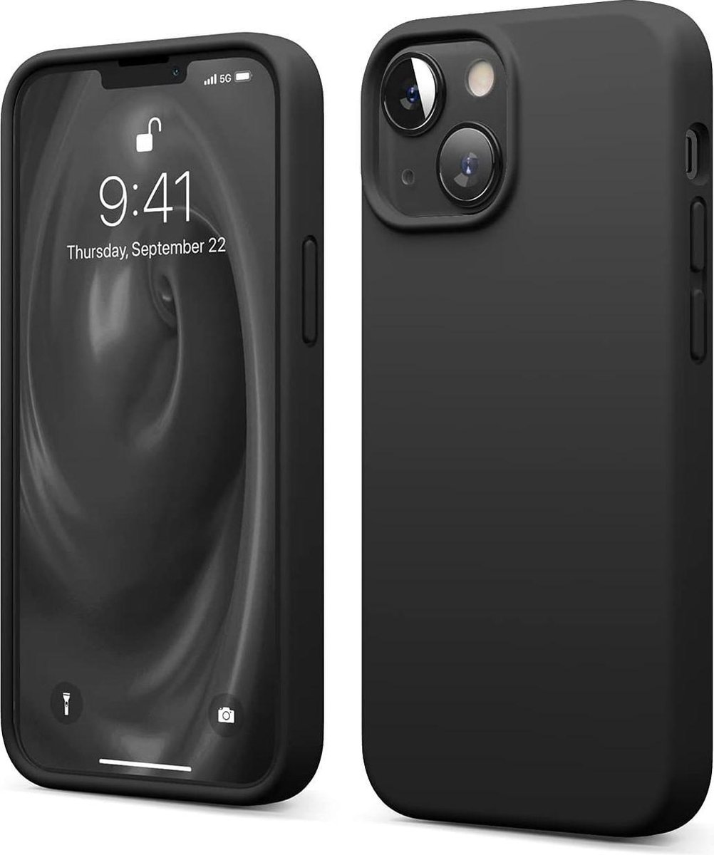 HB Hoesje Geschikt voor Apple iPhone 13 Mini - Zwart - Siliconen Back Cover