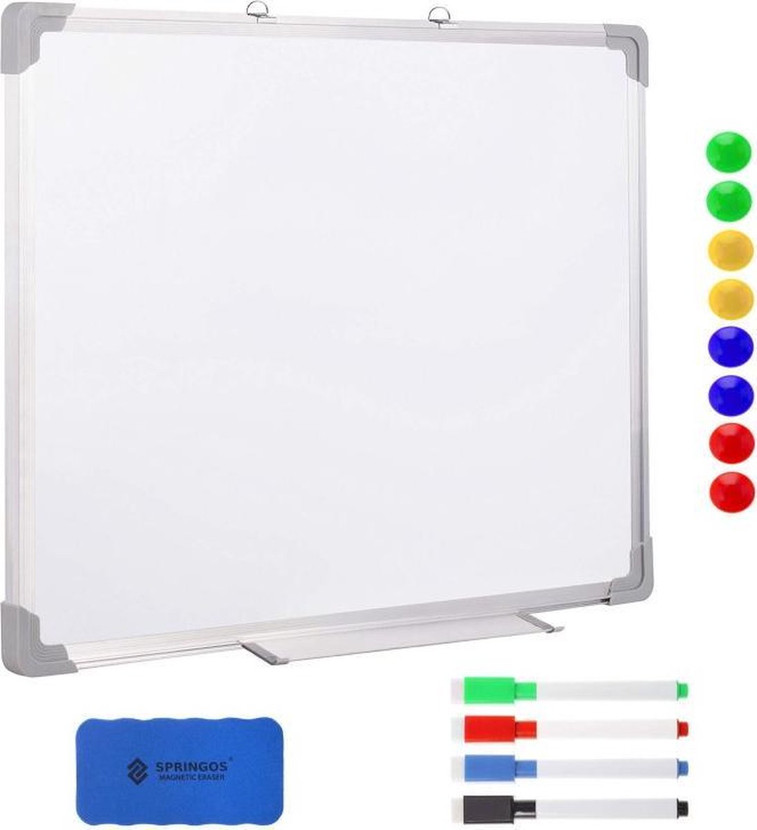 Springos Whiteboard | 120 X 90 CM | Complete Set | Magnetisch | Magneetbord  | Memobord... | bol.com