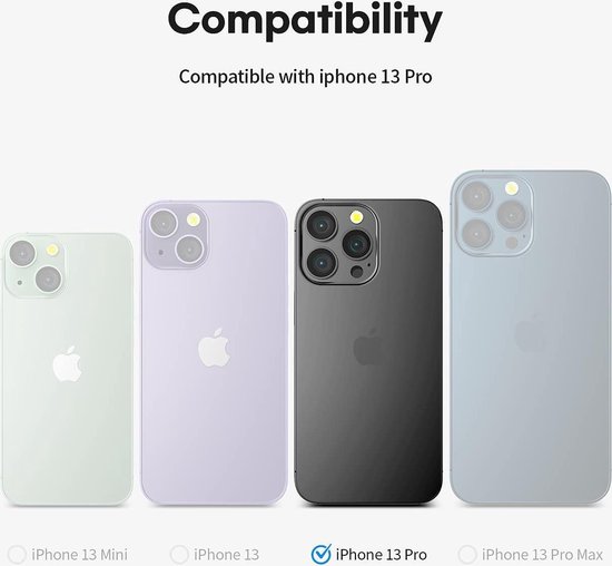 Apple iPhone 13 Pro Case Transparent & 1 Piece Full Verres Screen Protector - Coque arrière en Siliconen