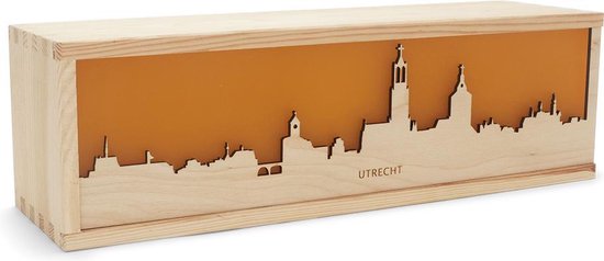 Boîte à vin | Coffre à vin Skyline Utrecht | Cadeau d'affaires | Lampe |  bol.com