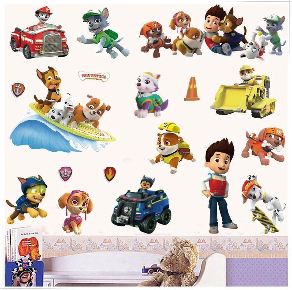 Muursticker PAW Patrol Kinderkamer Jongenskamer Muurdecoratie