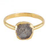 Geboortesteen Ring Ruwe Herkimer Diamant April – 925 Zilver