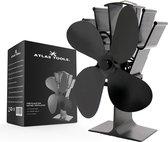 Atlas Tools - Kachelventilator - Duurzaam Design- Geschikt voor Houtkachels - 30% Meer Rendement - Ecofan - Warmte Verspreider - Openhaard Ventilator