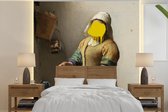 Behang - Fotobehang Het melkmeisje - Vermeer - Kunst - Breedte 280 cm x hoogte 280 cm