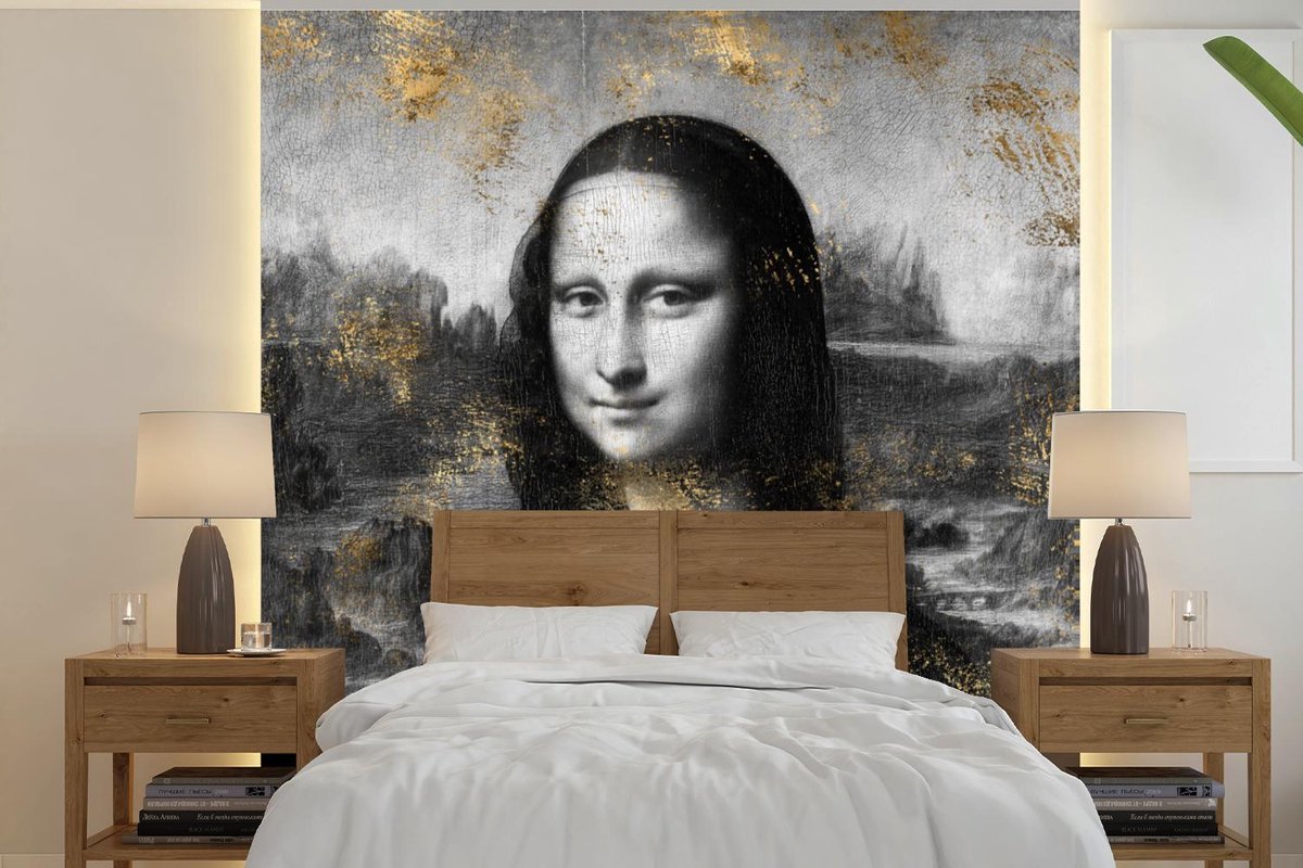 Behang - Fotobehang Mona Lisa - Leonardo da Vinci - Kunst - Breedte 260 cm x hoogte 260 cm